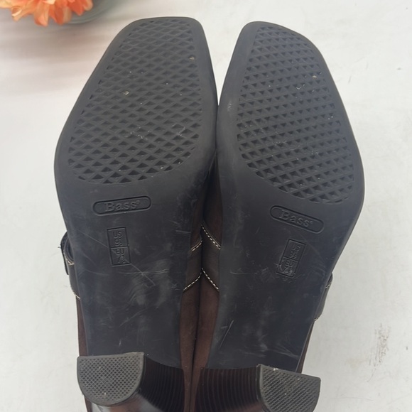 Bass & Co Brown Square Toe Mule Heels Size 9.5 CM4378 - Picture 7 of 8